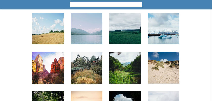 Screenshot of Interactive Photo Gallery Project